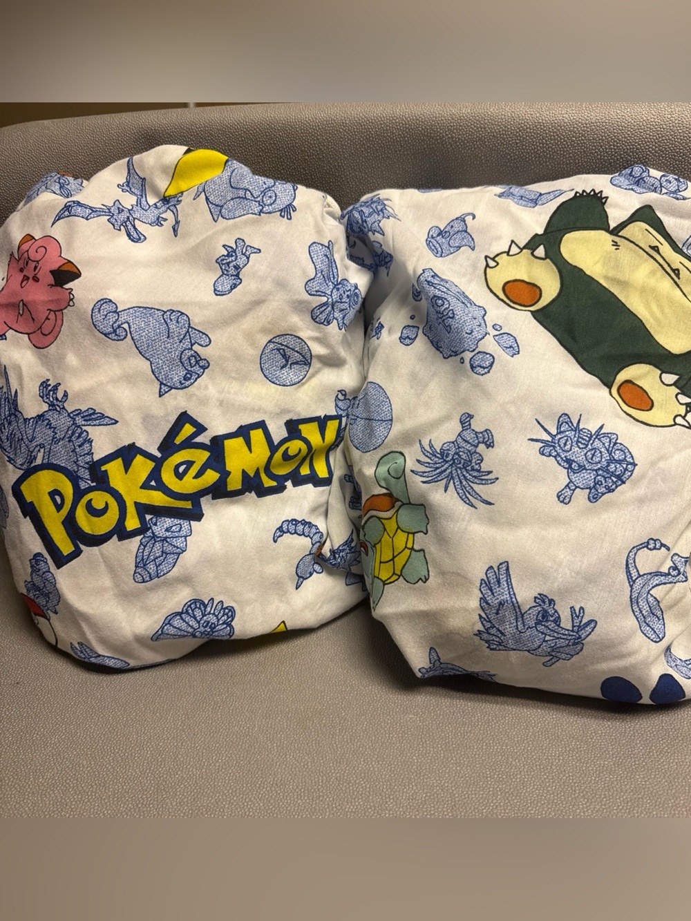 Vtg Nintendo 1998 Pokemon Pikachu Springs 2 Twin Size Fitted Bed Sheets 38x76 in